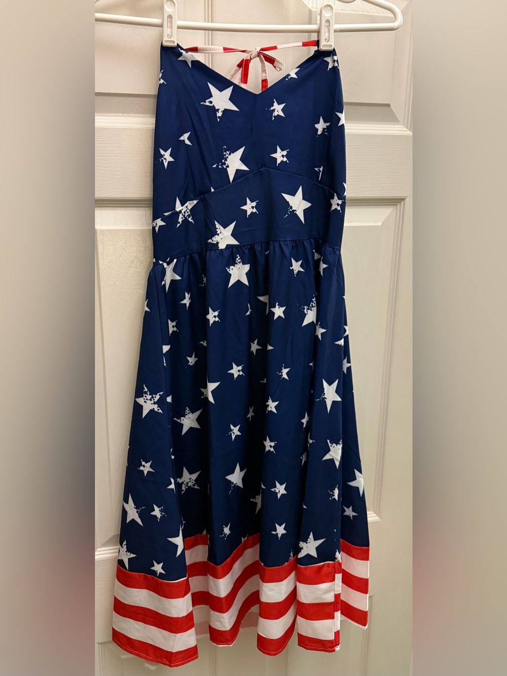 American flag Stars and Stripes halter dress